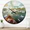Designart 'Lake House Happy Quote Traditional Wall Clock